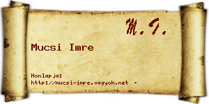 Mucsi Imre névjegykártya