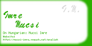 imre mucsi business card